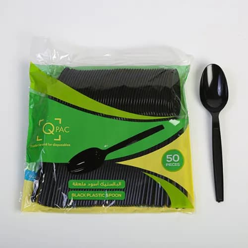 Plastic Spoon Black (1X50)