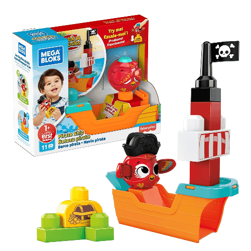 Mega Bloks Peek A Blocks Pirate Ship Building Toys