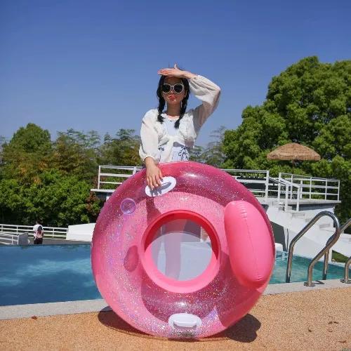 Ring Floating Bed Chair With A Mesh Bottom Pink