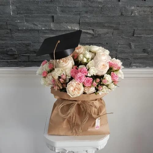 Floral Bag With Mixed Flowers For Graduation