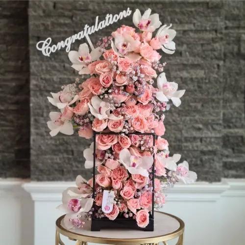 Floral Stand With White And Pink Flowers