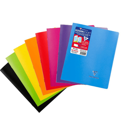 (1)Koverbook, Stapled Opaque Polypro 8 Ass. Colours 17X22Cm 48Sh. Lined + Margin - Delivered In Pos