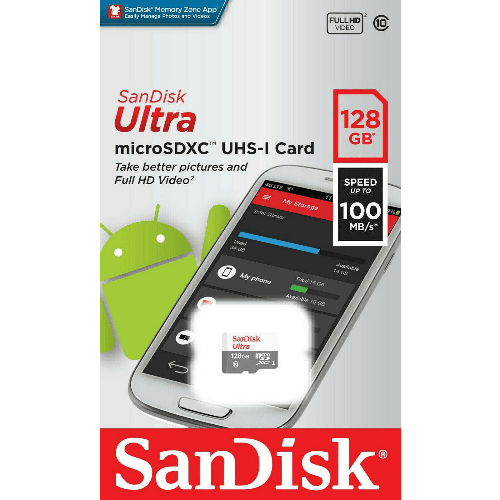 Sandisk 128Gb Ultra Microsdxc Uhs-I Memory Card