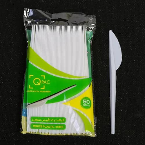 Plastic Knife White (1X50)