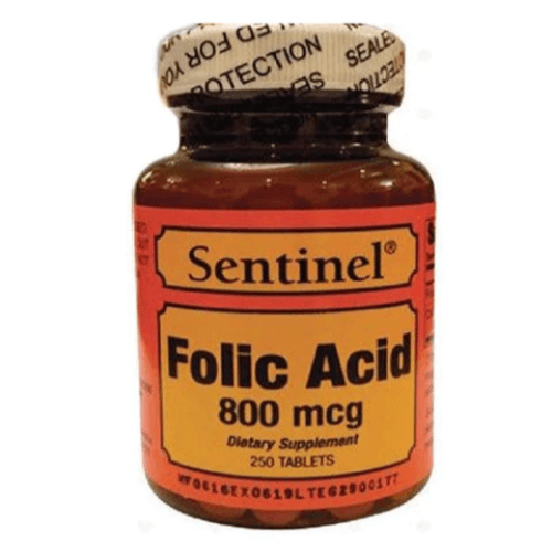 Sentinel Folic Acid 800 Mcg 250 Tabs