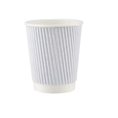 Paper Ripple Wrap Cup 8Oz White 25 Pcs