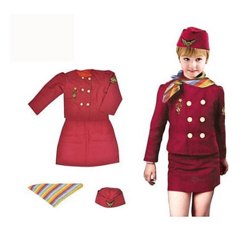 Air Hostess Kids Costume Free Size