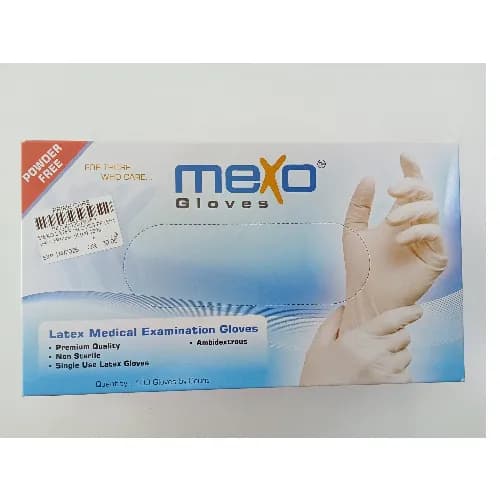 Mexo Latex Gloves Pf (M) 100'S