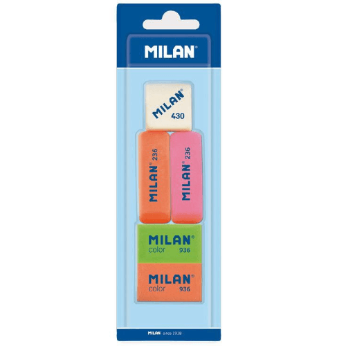 Eraser Rubber + 1 Spare Eraser 430 Compact Fluo, Blister Pack