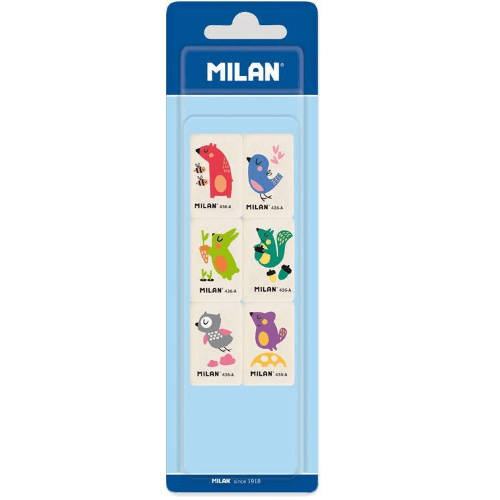 Eraser Rubber Synthetic With Coloured Children'S Designs 436A, Blister Pack