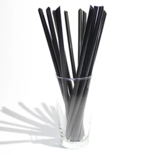 Plastic Straw Wrapped 8 Mm Black (1X150)