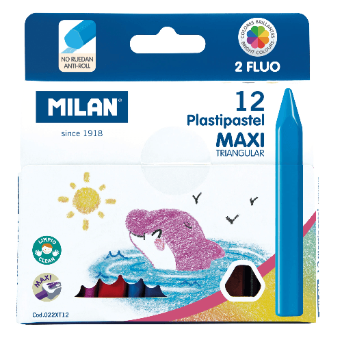 Crayons Color Maxi Set of 12 Triang Plastipastel