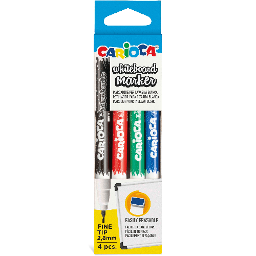 Marker Whiteboard, Fine Tip 2.8mm Set of 4 Pcs Assorted Color, Caioca