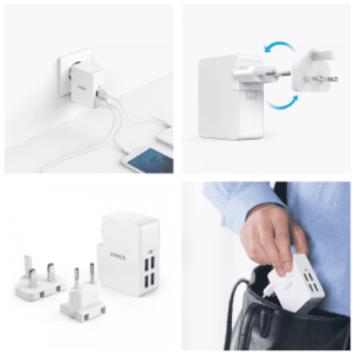 Anker 27W 4-Port Usb Charger With Poweriq For Smartphone And Tablet[ White ]