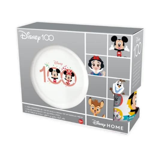 Stor 3 Pcs Ceramic Snack Set Disney 100