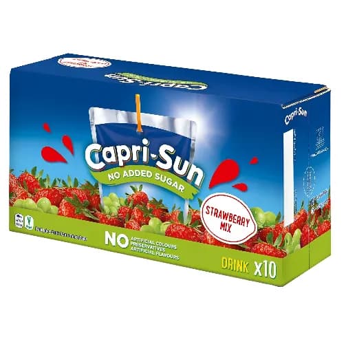 Capri Sun Strawberry Mix Drink (No Added Sugar) 10X200Ml
