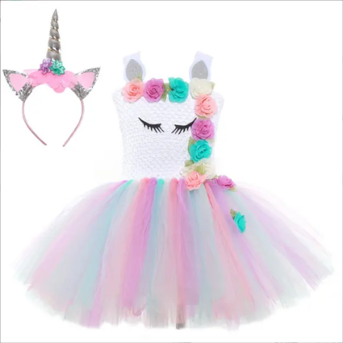 Unicorn Dress & Hairband (10-12)