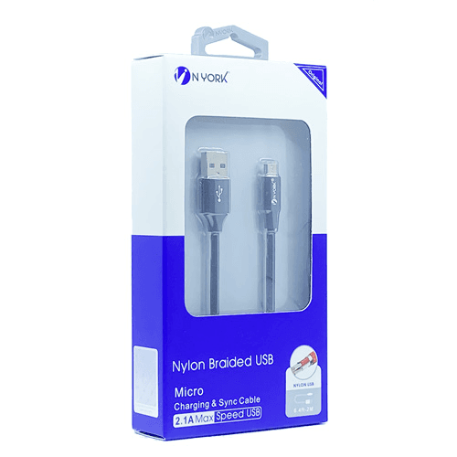 Nyork Nylon Fast Charging Cable Usb To Micro 2M Nyu-437