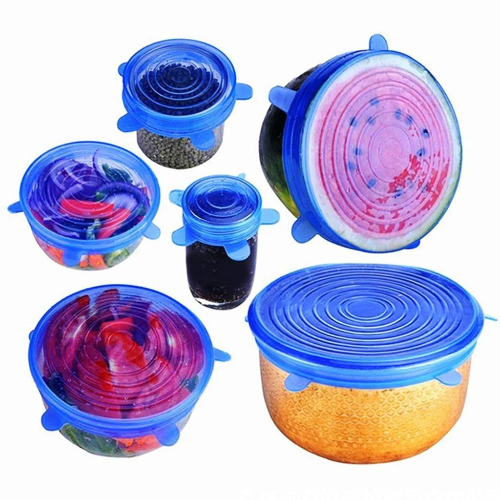 6 Pcs Silicone Lid Food Storage Covers Set