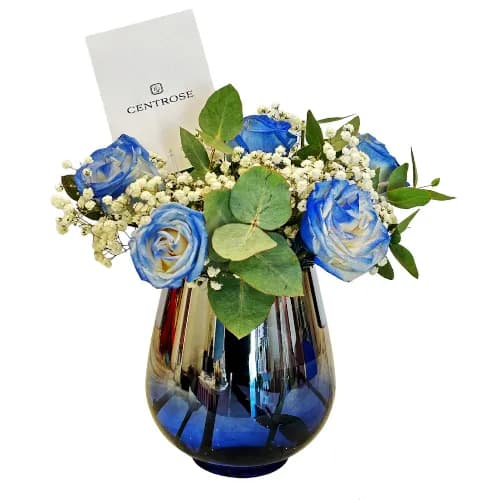 Blue And Grey  Vase Arrangement