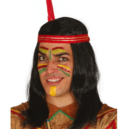 Indian Woman Wig With Feather