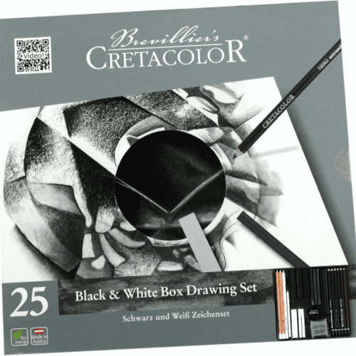 Black & White Set Of 25 Pcs, Tin Box