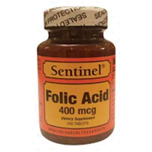 Sentinel Folic Acid 400Mcg Tablets 250 Pieces