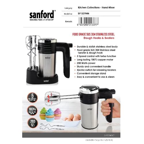 Sanford Hand Mixer 180 Watts