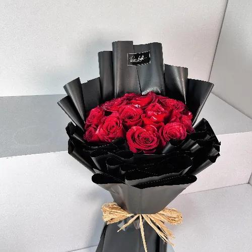 Red In Black Bouquet