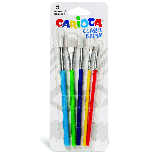 School Brushes, Nylon Soft & resistant, Set Of 5Pcs, Carioca