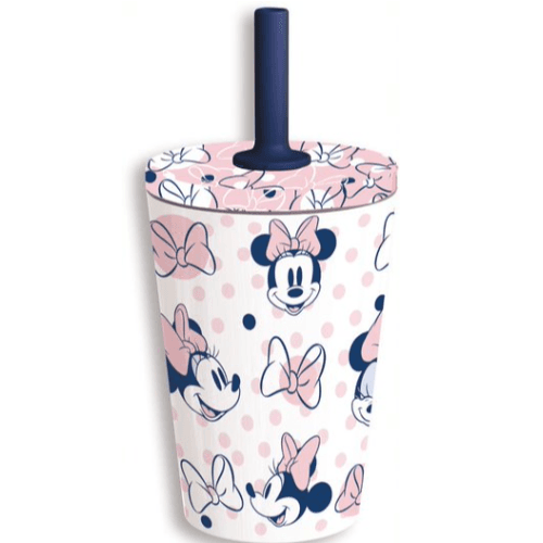 Stor Dw Stainless Steel Silicone Straw Tumbler Minnie Mouse Awesome Faces 360 Ml