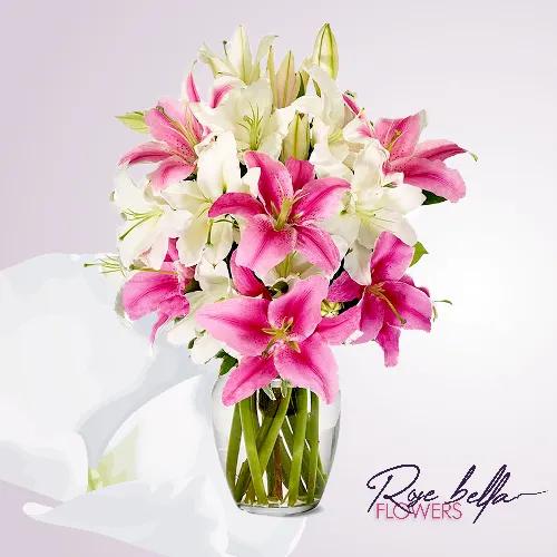 Mix Pink And White Lilies