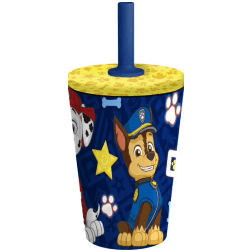 Stor Dw Stainless Steel Silicone Straw Tumbler Paw Patrol Boys Pup Power 360 Ml