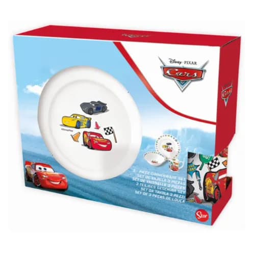 Stor 3 Pcs Ceramic Snack Set Cars Stickers