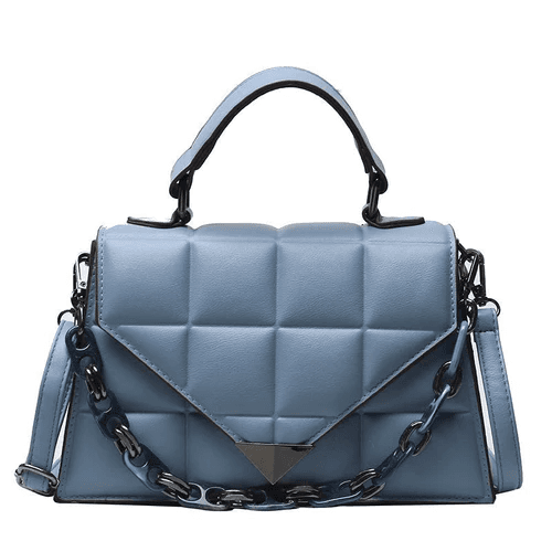 Luxury Women Flap Shoulder Bag With Chain Blue - BT5084