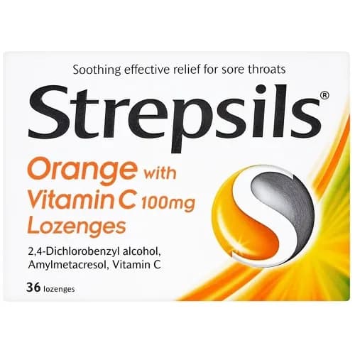 Strepsils Orange With Vitamin C 36 S