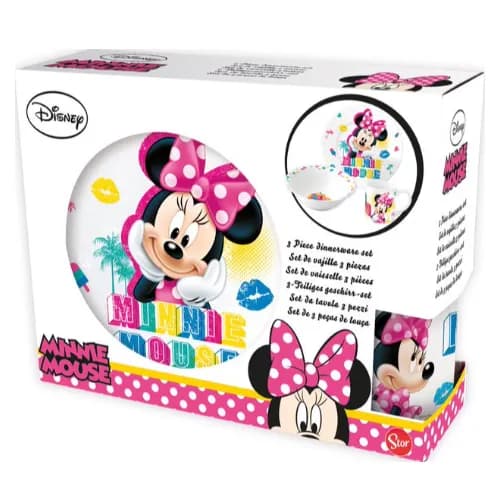 Stor 3 Pcs Ceramic Snack Set Minnie Summer Crush