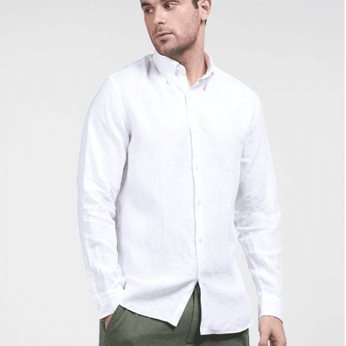 Dnz Men Flax Shirt Mc12Fe White