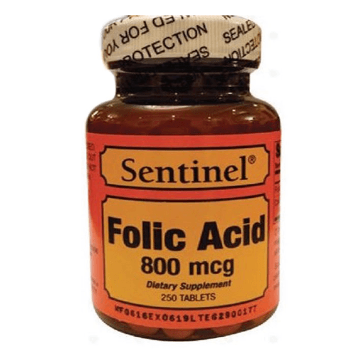 Sentinel Folic Acid 800 Mcg Tab 250 S