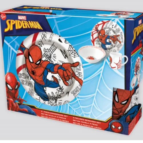 Stor 3 Pcs Ceramic Snack Set Spiderman Urban Web