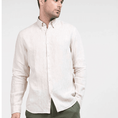 Dnz Men Flax Shirt Mc12Fe Beige