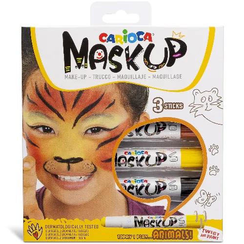 Face Paint Stick Set Of 3Pcs, Brw,Ylw,Blk, Carioca Mask Up