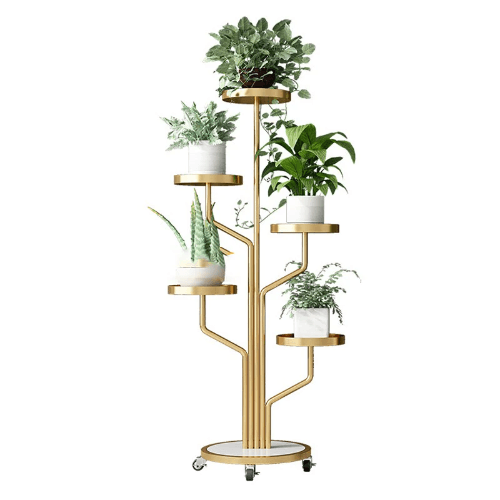 5 Layer Indoor Plant Stand With Movable Wheel