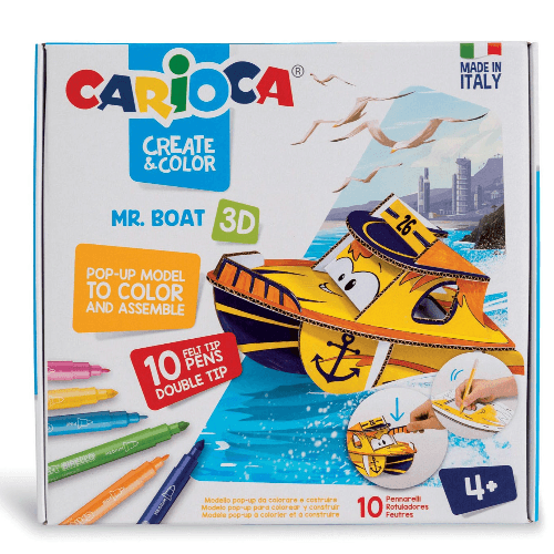 Coloring Set, Create & Color Mr. Boat 3D, Carioca