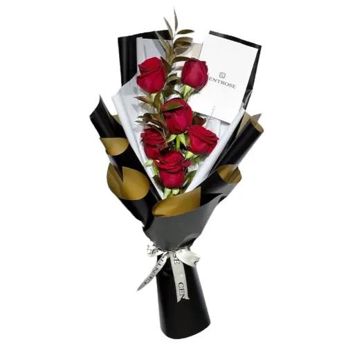 Red Rose And Ruscus  Bouquet