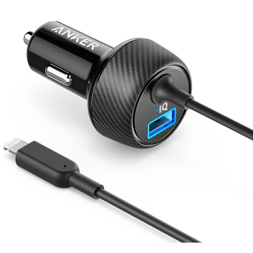 Anker Powerdrive 2 Elite With Lightning Connector Car Charger A2214H11