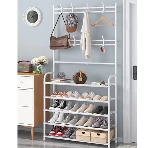 3In1 Multifunctional Hall Tree Shoe Rack With Storage Organizer