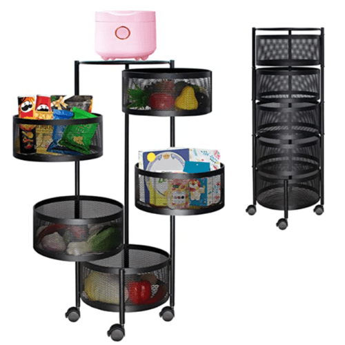 5 Tier Kitchen Storage Rotatable Rack