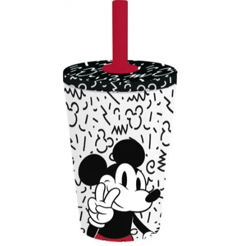 Stor Dw Stainless Steel Silicone Straw Tumbler Mickey Vibes 360 Ml