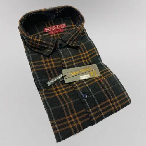 Mc35Gd Boccatti Men Regular Fit Dark Brown And Light Brown Checkered Casual Shirt Size 42